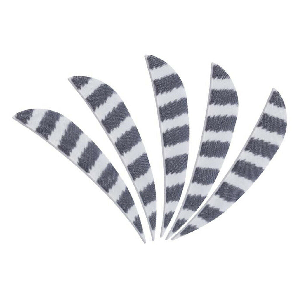 12pcs 4inch Archery Feathers Fletches Right Wing Parabolic Cut Shape White