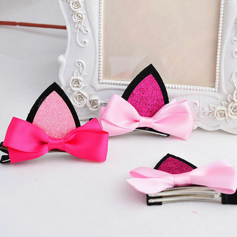 Lovely Cat Ear Hairpin Toddler Girls Hair Clips Barrettes for Kids Fashio.l8