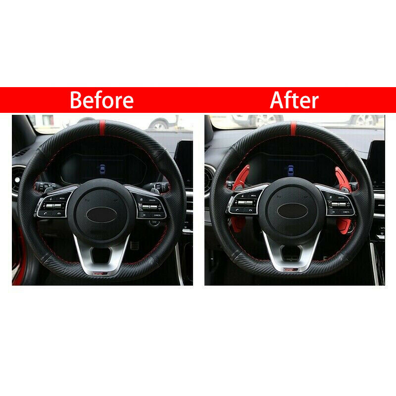 2Pcs Red Steering Wheel Shift Shifter Paddle Fit For Kia Forte 2019 2020 New