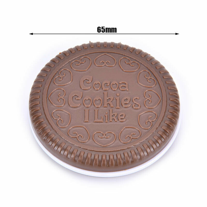 New Makeup Tool Pocket Mirror Mini Cute Chocolate Cookie Shaped With CombL TH