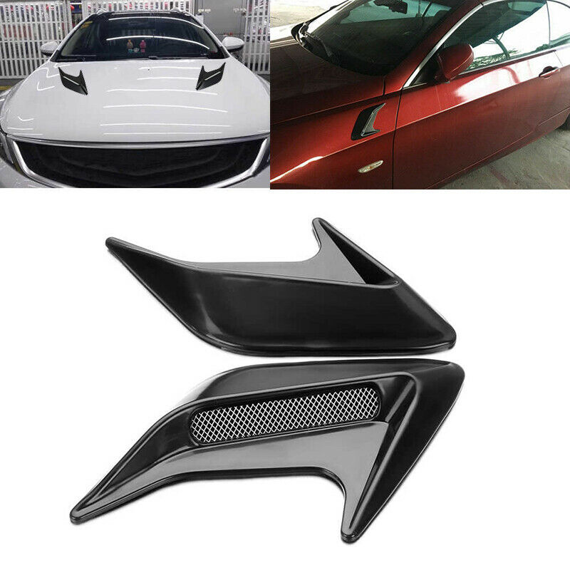 2pcs Car Bonnet Air Intake Flow Side Fender Side Vent Hood Scoop Cover Grilles