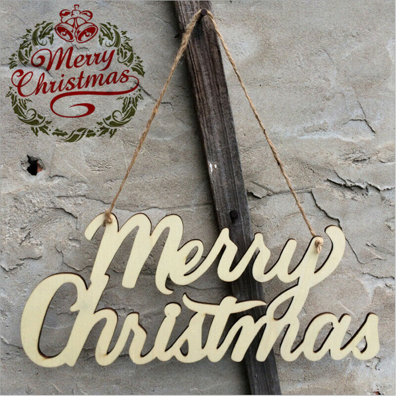 Rustic Wooden Merry Christmas Wooden Plate Hanging Decoration Ornaments