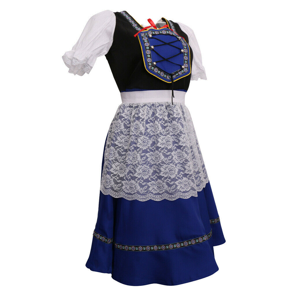 Oktoberfest Party Beer Maid Costume Bavarian Girls Dress Fancy Dress L
