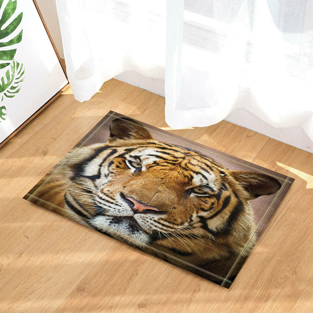 Safari African Asian Wildlife Animal Tiger Bathroom Floor Mat Bath Rug Carpet
