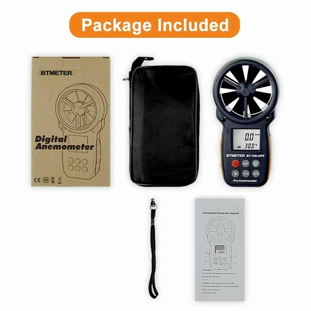Lcd Handheld Anemometer Instrument Air Tester Digital Anemometer Thermometer