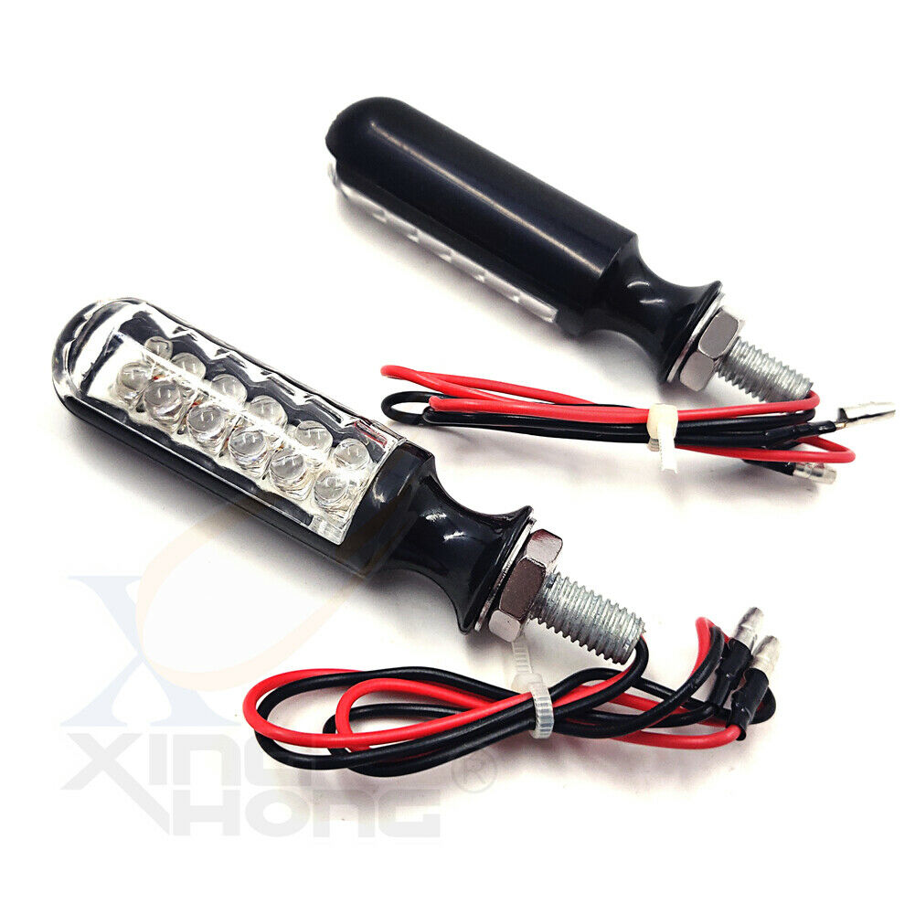 8mm Turn Signals Blinkers Black For Yamaha Kawasaki Shadow V Star VTX VN XVS VT