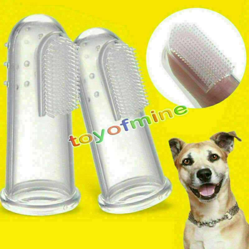 4x Soft Finger Toothbrush Pet Dog Oral Dental Cleaning Teeth Care Hygiene Brush