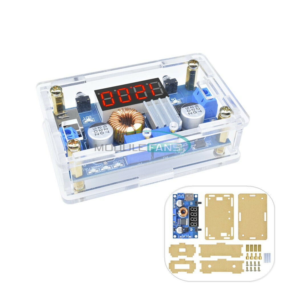 USB Voltmeter LED Drive 5A CC/CV Step down Lithium Charger Power Module w/ CASE