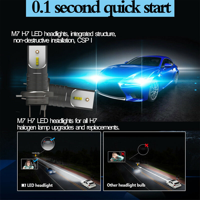H7 110W 26000LM LED Car Headlight Conversion Globes Can Bulb Hi/Lo Beam 6000K