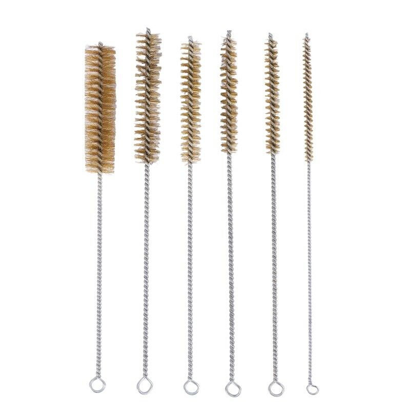 6 Pcs Brass Tube Cleaning Brush Wire Brush Set Cleaning Polishing Tool Brass WB7