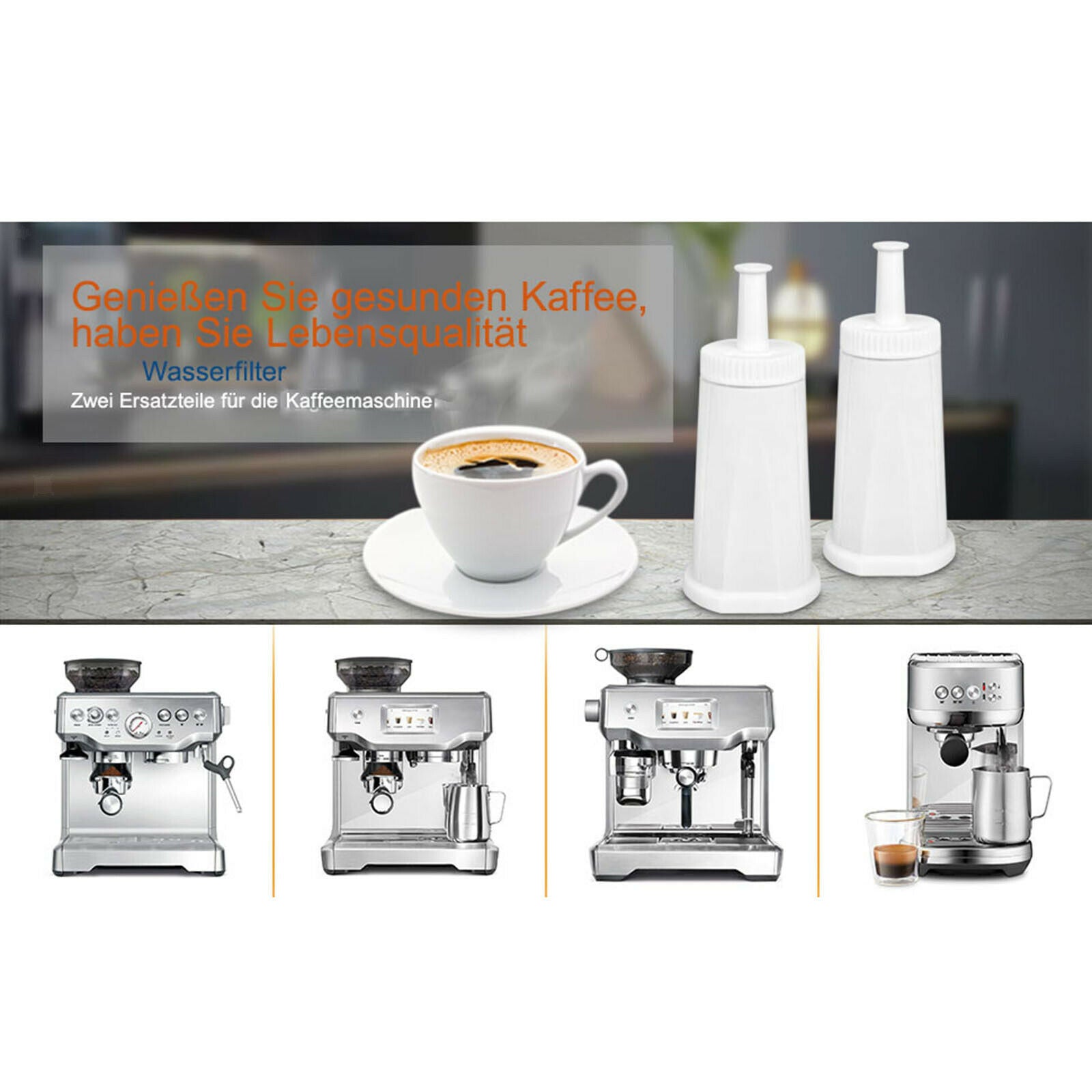 2x Coffee Machine Water Filters Replacement Accessory Coffee for Kitchen