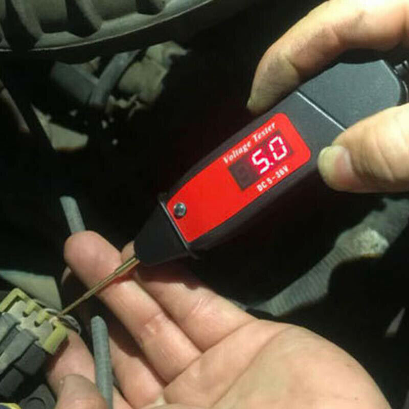Car Voltage Detector Test Pen 1.65m Extended Spring Line w/ ON OFF Switch5-36V