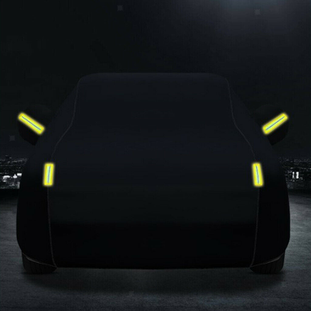 Full Car Cover Breathable Dustproof Windproof for Sedan Wagon 1 Layer Black