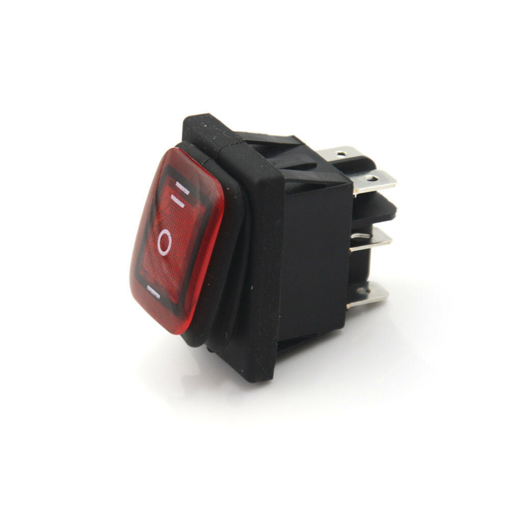 Red 3 Position 6Pin DC 12V Waterproof Car Boat LED Rocker Switch Latching SX WF