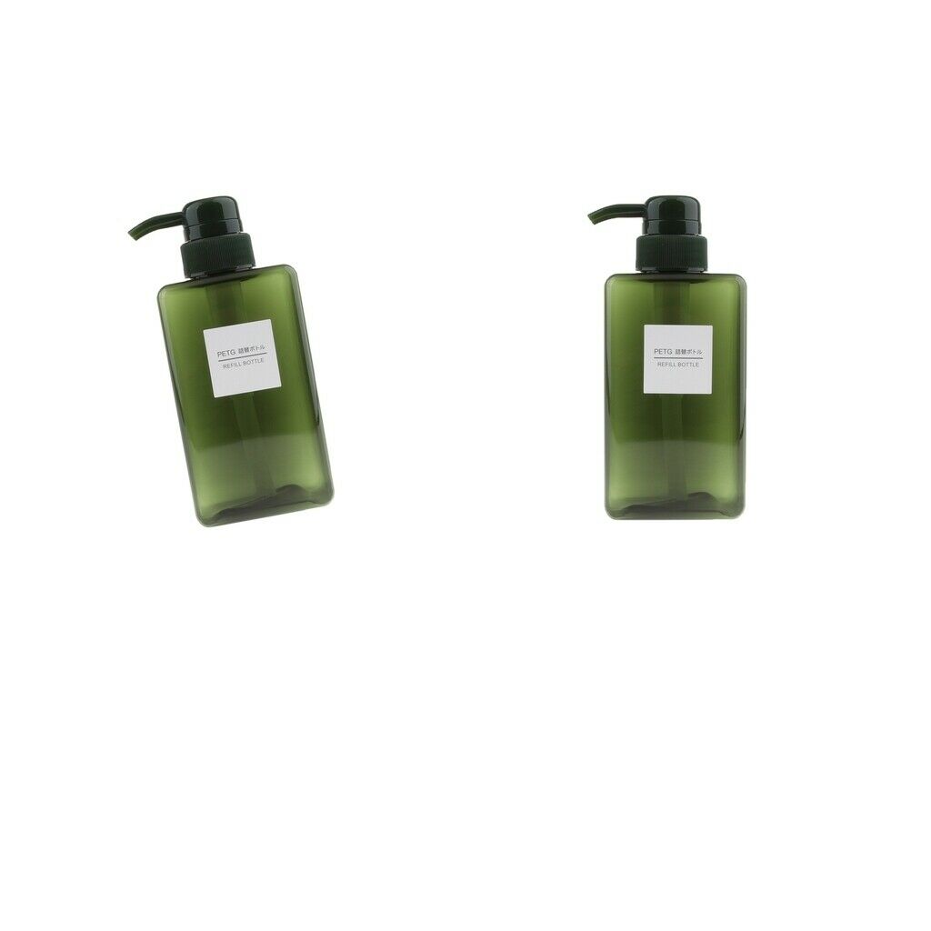 2Pcs Foaming Soap Dispenser Cosmetic Containers Bottle  Dark green 450ml