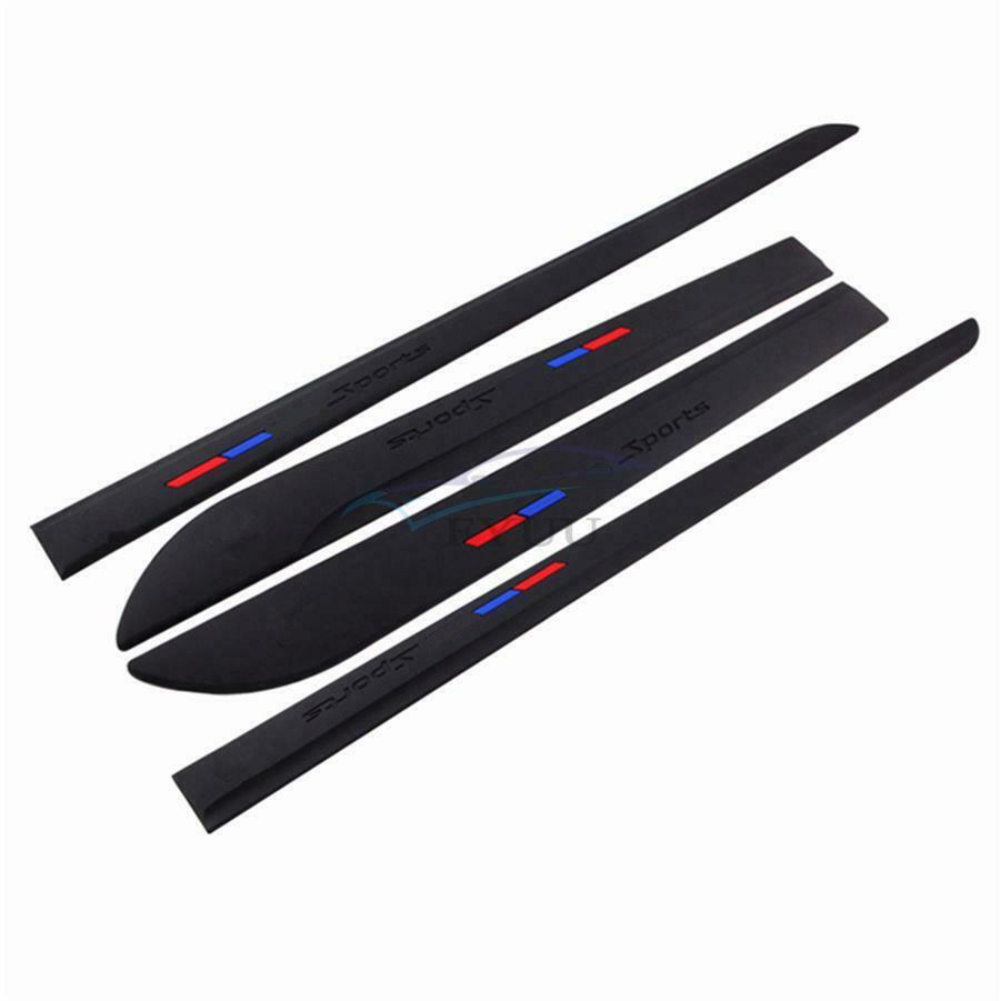 4PCS 7MM Waterproof Black PVC Side Line Threshold Body Shape Decorative Cover
