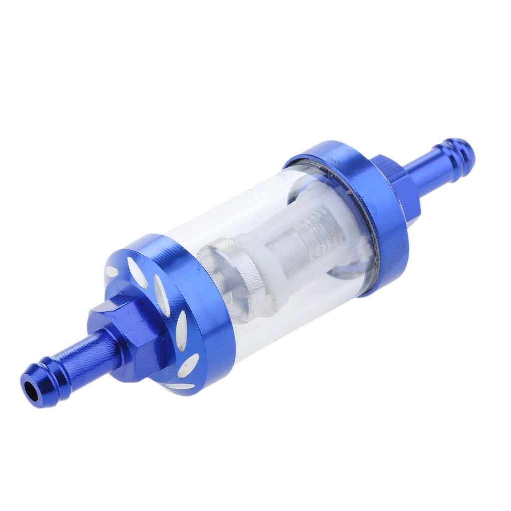 Blue CNC Motorcycle Removable Glass  for 8mm 5/16" Pipe