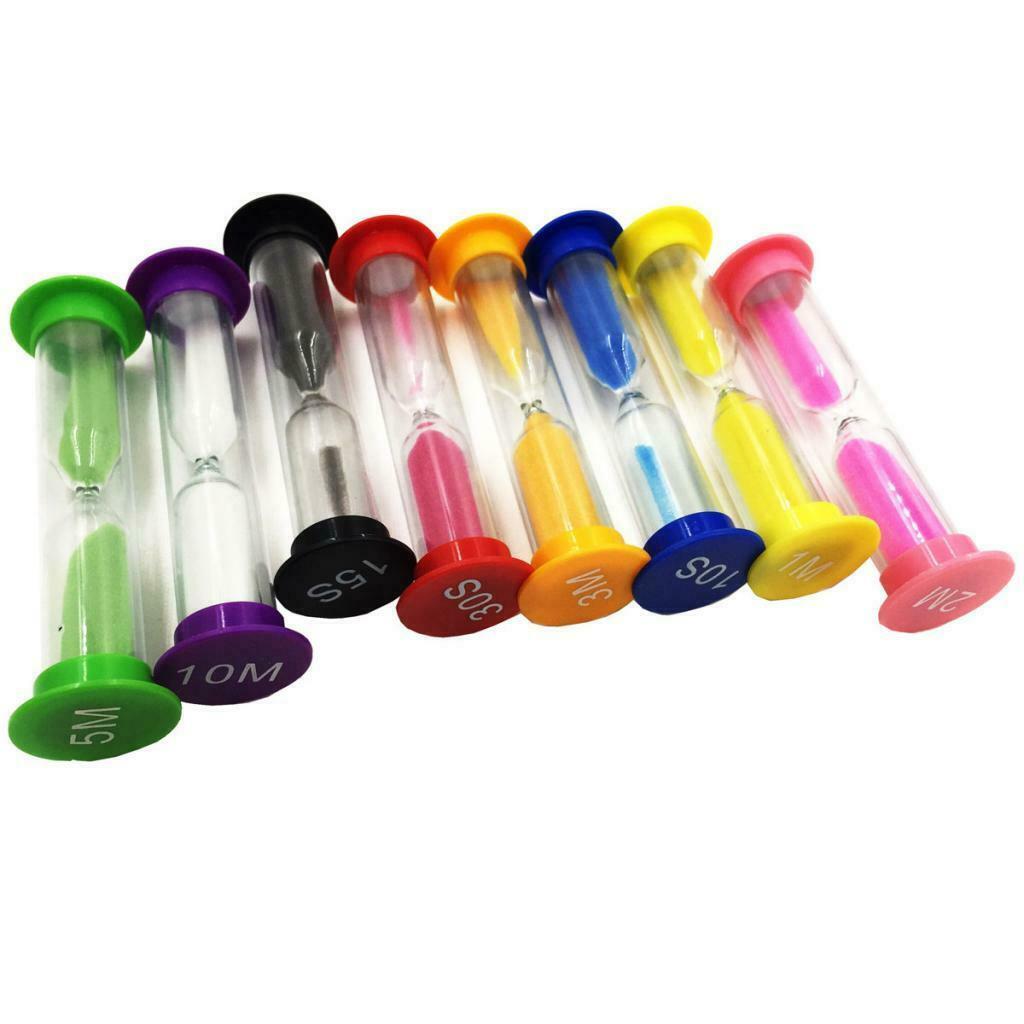 8 Pack Sand Glass Clock Tea Timer 10/ 15/ 30 Seconds & 1/ 2/ 3/ 5/ 10 Minutes