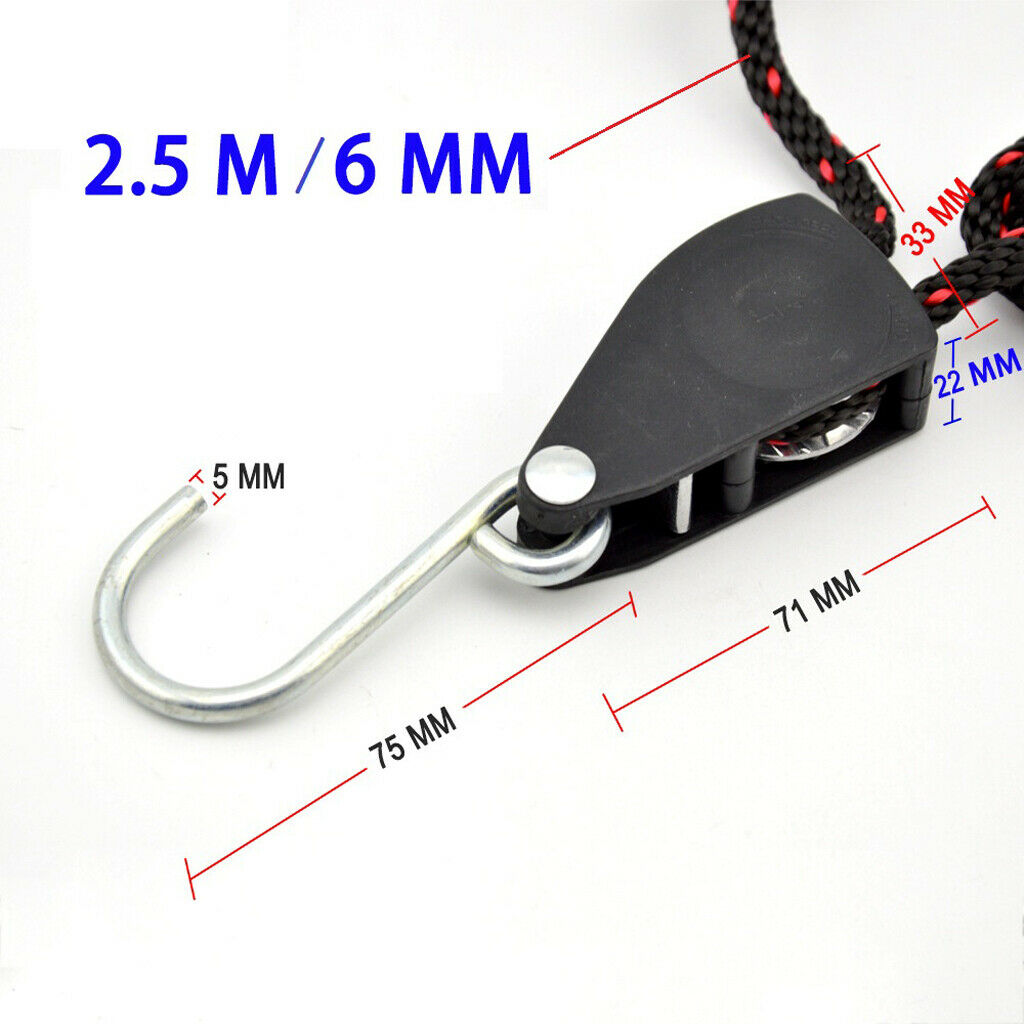 Durable Nylon Kayak Ratchet Car Tie Down Straps 8.2ft Roller Carrier Hooks