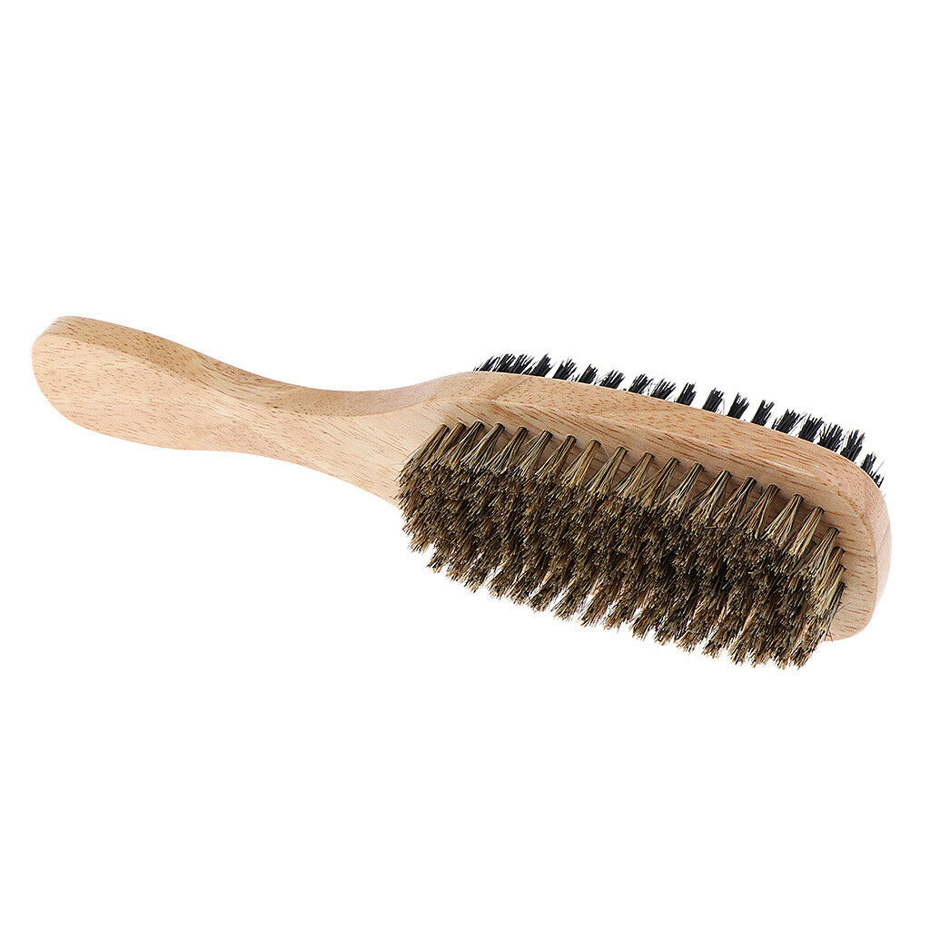4Pcs Dual Sides Bristles Beard Detangling Cleaning Brush w/ Wood Handle