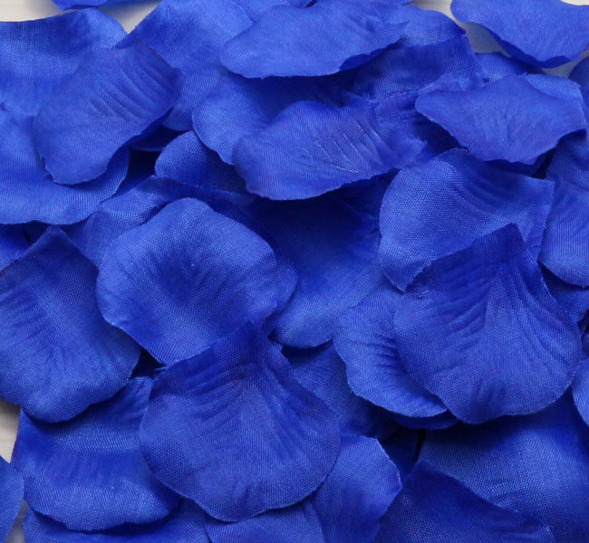 200Pcs Royal Blue Lifelike Artificial Silk Rose Petals Decor Wedding Party