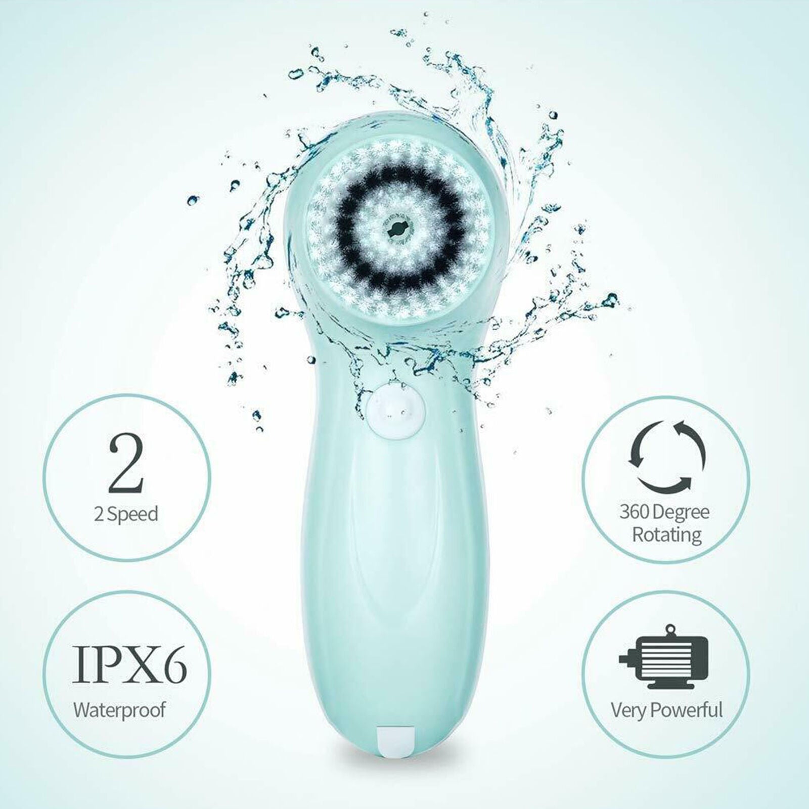 3-in-1 Rechargeable Facial Cleansing Brush Set Soft Scrubber Face Exfoliating