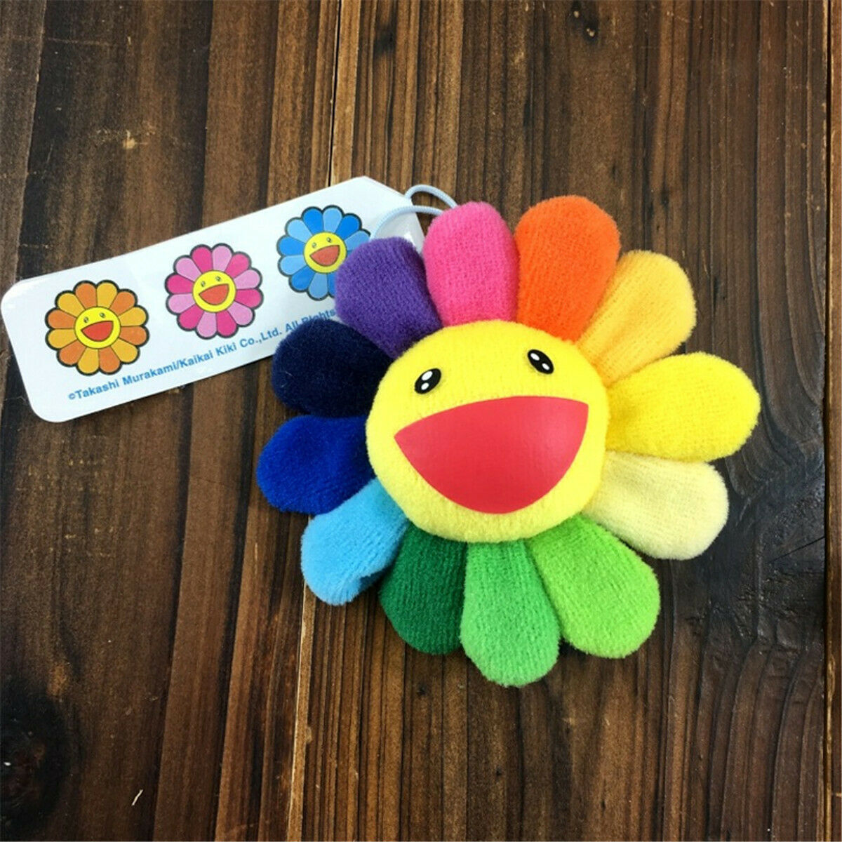 Takashi Murakami Kiki Kaikai Flower Brooch Rainbow Pin Badge Strap Plush Pendant