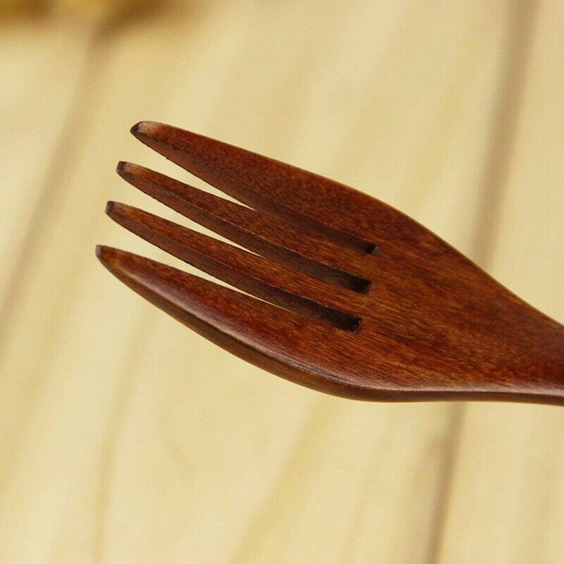 Wooden Forks, 5 Pieces Eco-friendly Japanese Wood Salad Dinner Fork Tableware F5