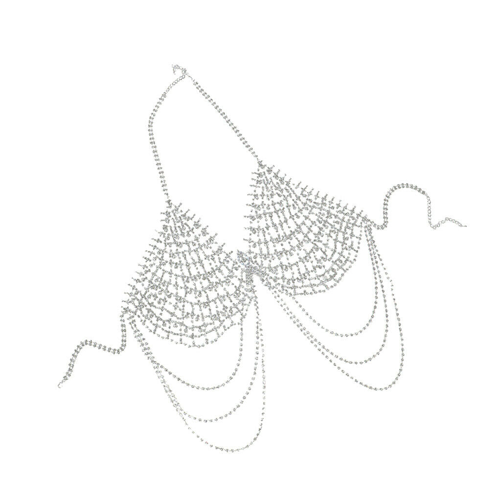 Tassel women body chain fashion jewelry belly harness bikini necklace -