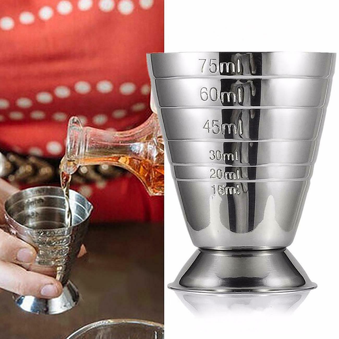 75ml Metal Measure Cup Drink Tool Shot Ounce Jigger Bar Mixed Cocktail Beaker