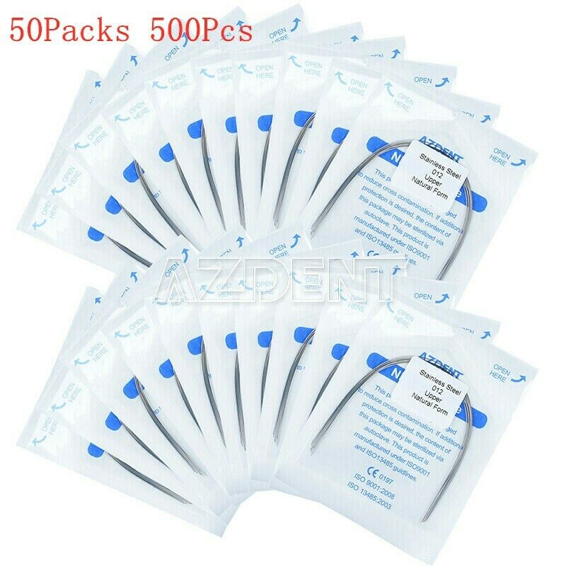 50x Dental Ortho Stainless Steel Round Arch Wire Natural Form 012Upper 500Pcs