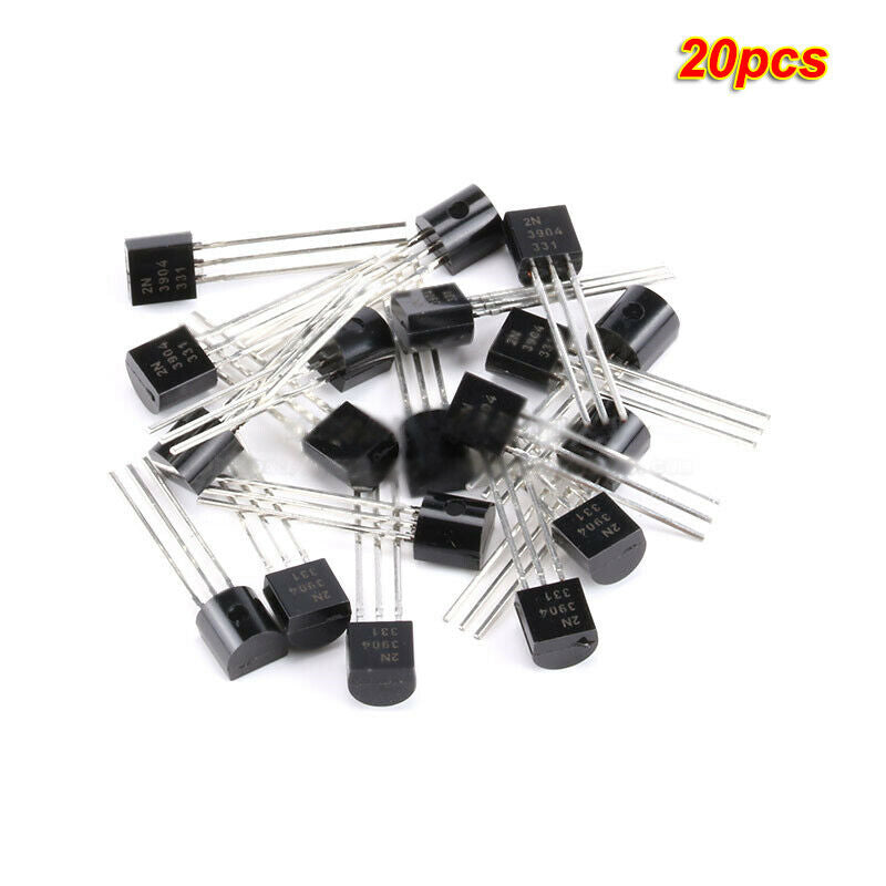 20pcs DIP Transistors 2N3904 TO-92 NPN 40V/200mA transistor Copper feet Triode