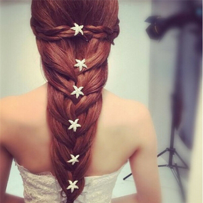 6pcs Girl Starfish Braid  Hairpin Headdress Wedding Party Hair Accessorie.l8
