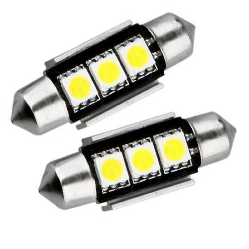 2X 39MM LED FESTOON CANBUS ERROR FREE WHITE NUMBER PLATE BULBS 239 38MM 40MM C5W