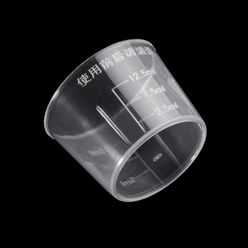 10Pc 15ml Clear Plastic Measuring Cup Graduated Measure Beaker Measuring For Lab