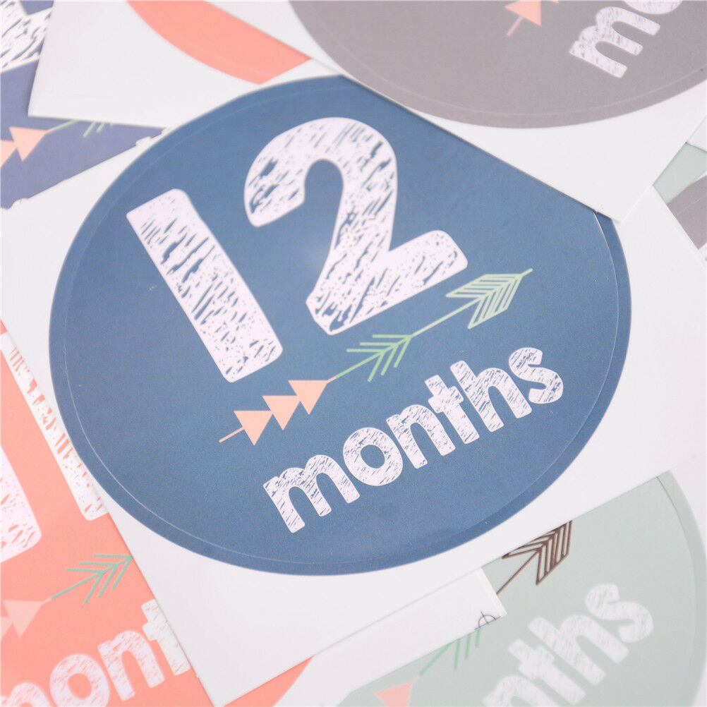 12Pcs/Set Baby 1-12 Monthly Photograph Stickers DIY Baby Shower Stickers J.l8