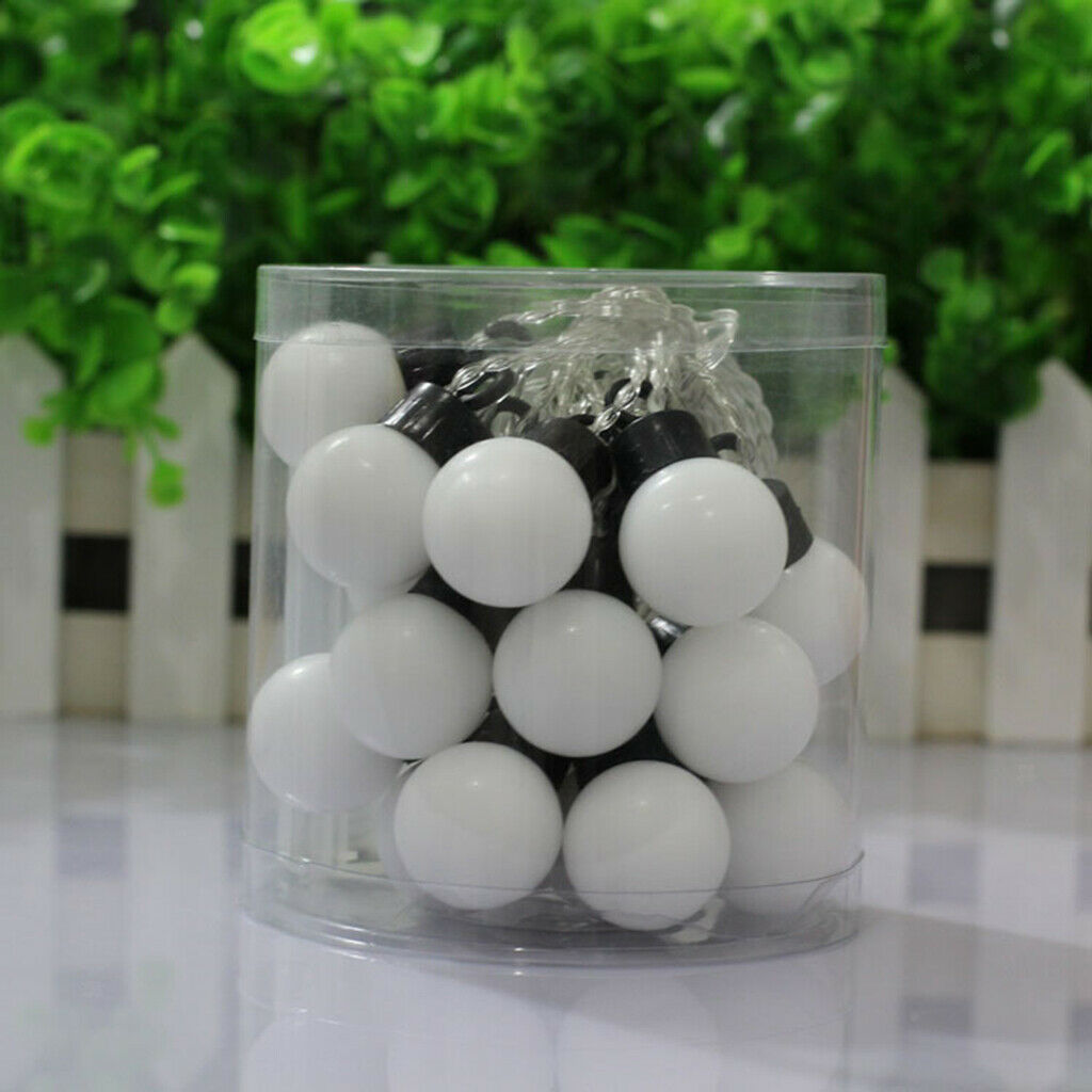 LED Battery Powered Ball Shape String Fairy Light Decoration Lamp White