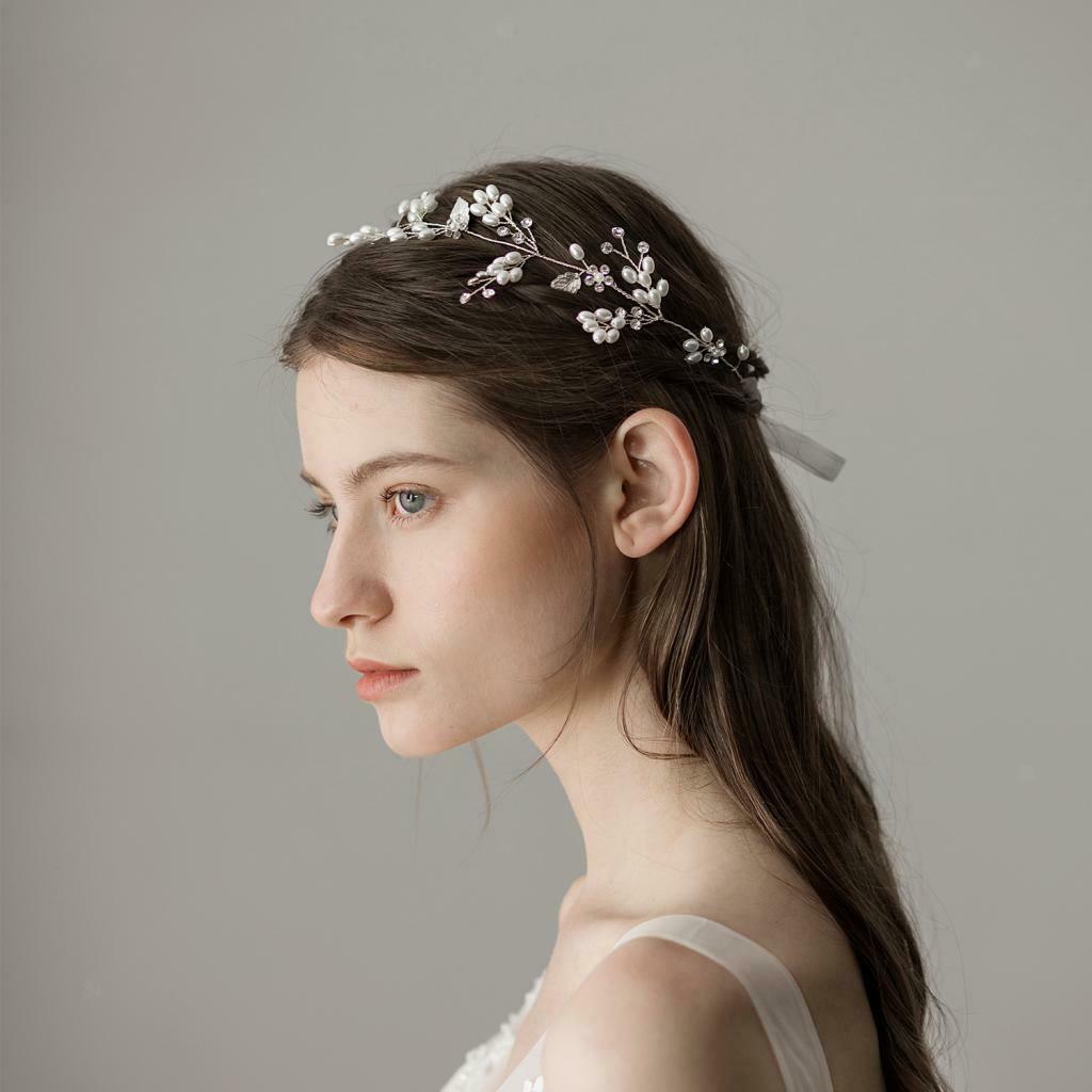 Delicate Wedding Pearls Flower Crystal Headband Wedding Jewelry Gifts