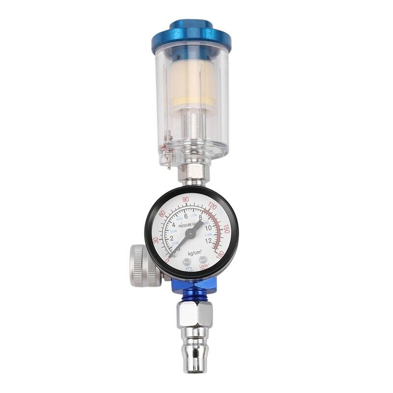 1/4 Scratch Air Pressure Regulator Gauge Spray Tool & In-Line Water Trap FilteD3