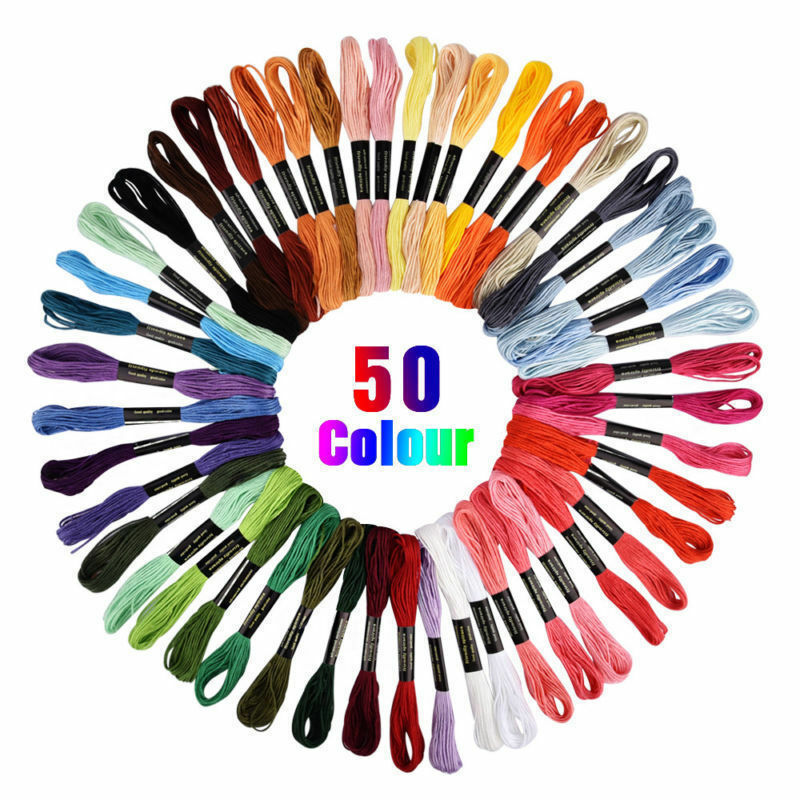 50 x Multi DMC Colors Cross Stitch Cotton Embroidery Thread Floss Sewing Skeins