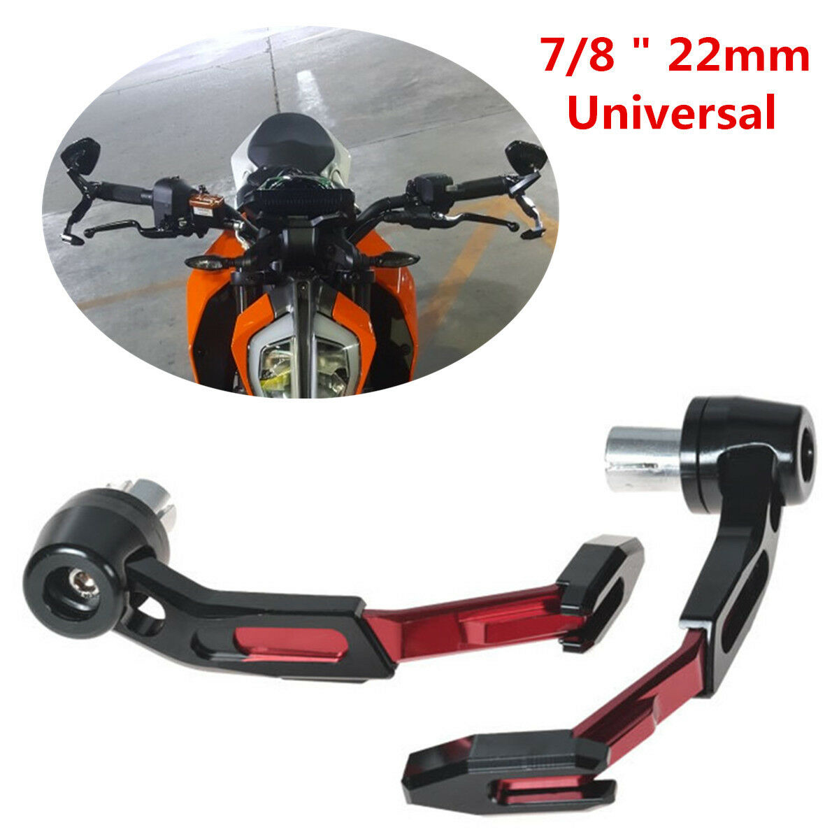 1 Pair CNC Aluminum 22mm Motorcycle Handlebar Protector Brake Clutch Lever Guard