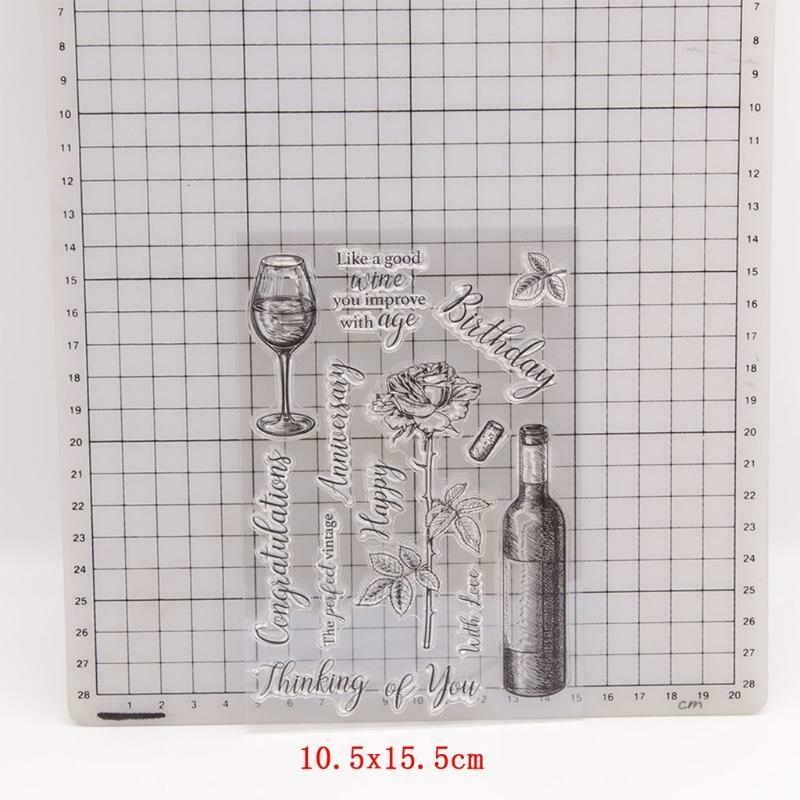 Red Wine Rose Clear Stamp cutting die for Card Making Scrapbooking Album