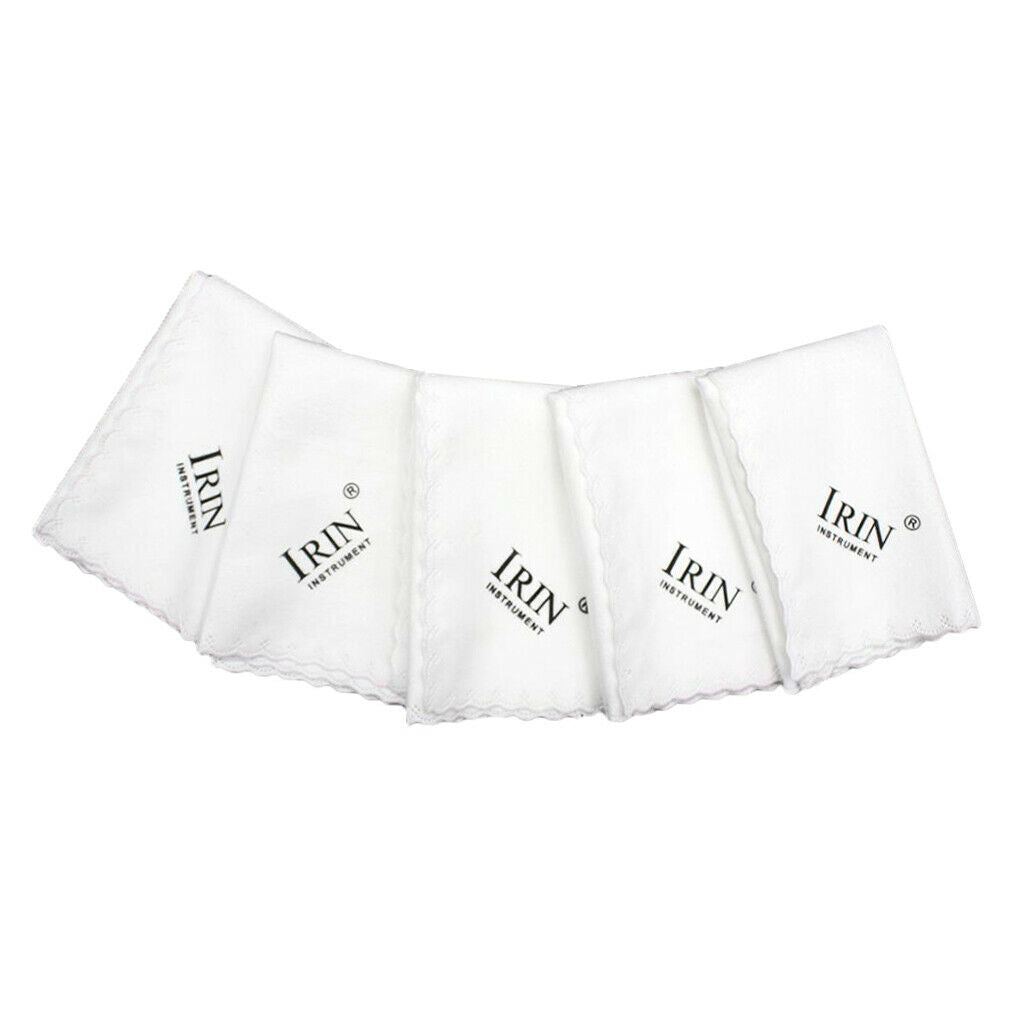 5 Pcs Professional Guitar / Piano Cleaner Cleaning Small Cloth Towel  White