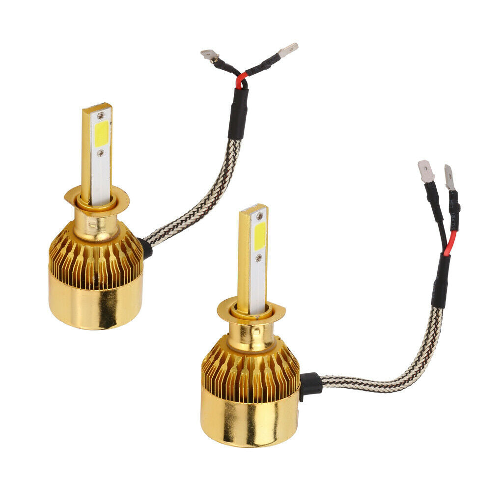 2 Pieces C9 H1 60W LED High Low Beams Headlights 6000K Super Bright White