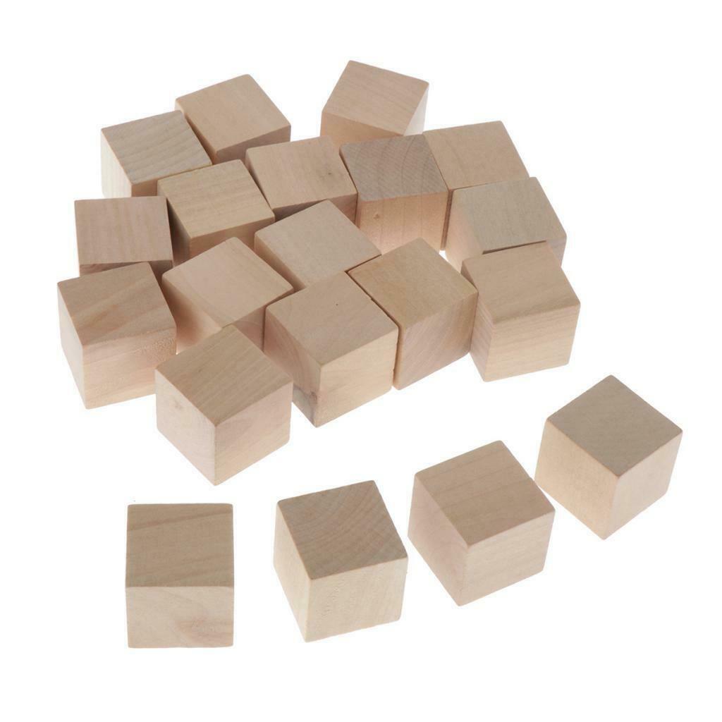 Wood 1.2-inch Unfinished Cubes, Set of 20