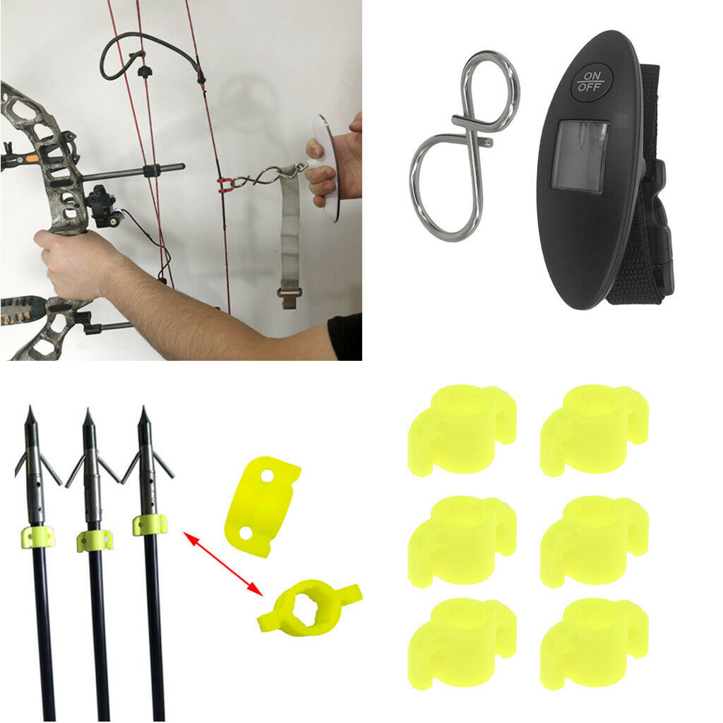 6 Pieces Hunting Bow Fishing Arrow Slide 5/16 inch + Digital Bow Scale