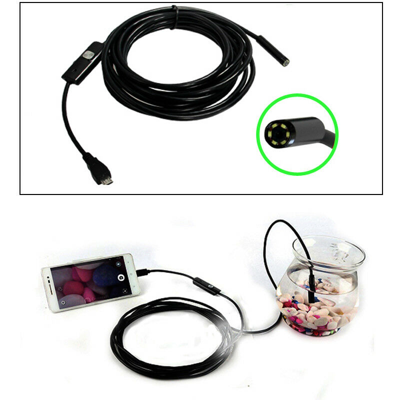 Mini Android Endoscope Waterproof Borescope USB Inspection Video Camera Record