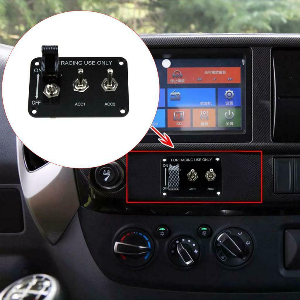 Car Marine Boat 12V/20A 3 Gang SPST Toggle Switches Control Aluminum Panel
