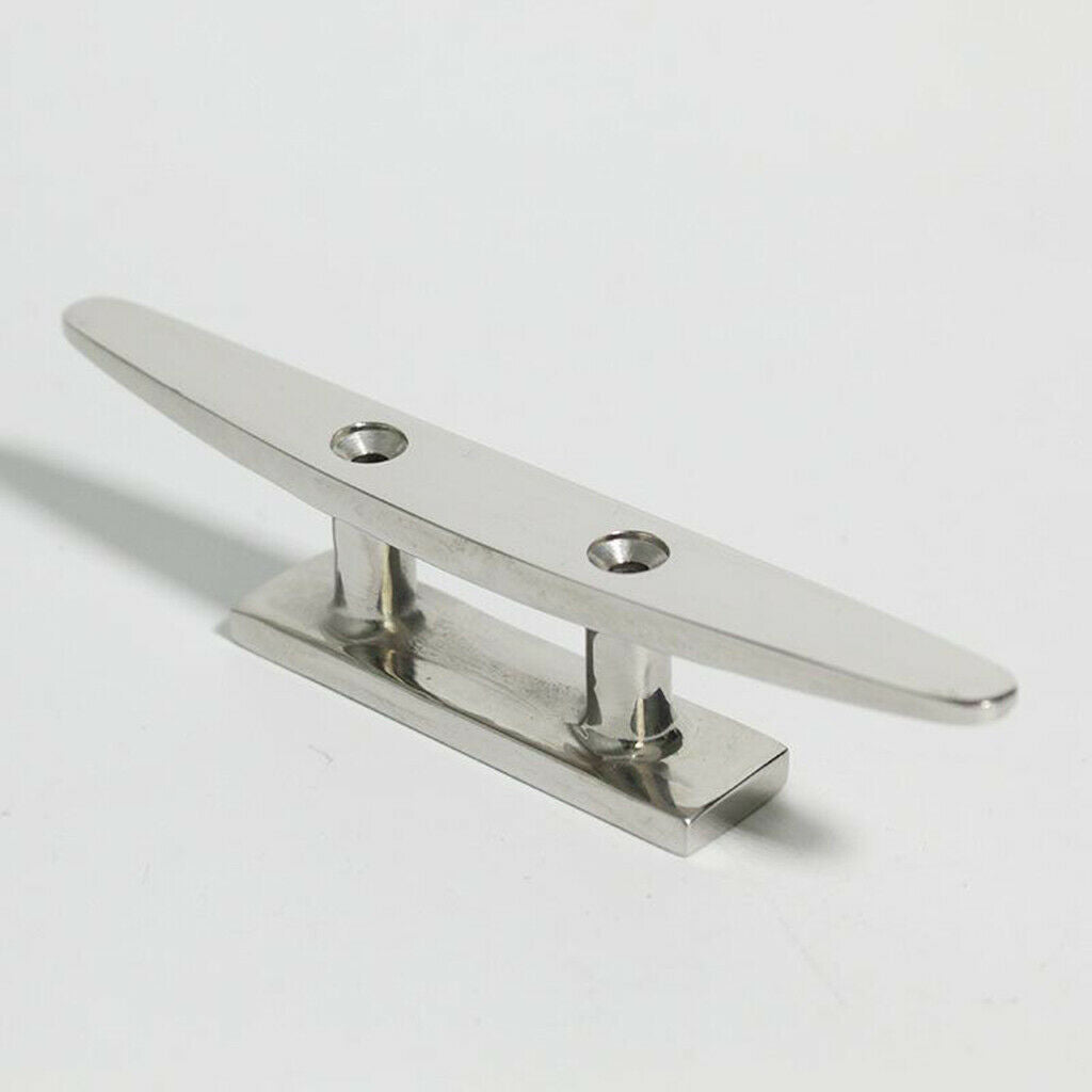 316 Stainless Steel Boat Deck 2 Holes Low Flat Rope Cleat Mooring Bollard