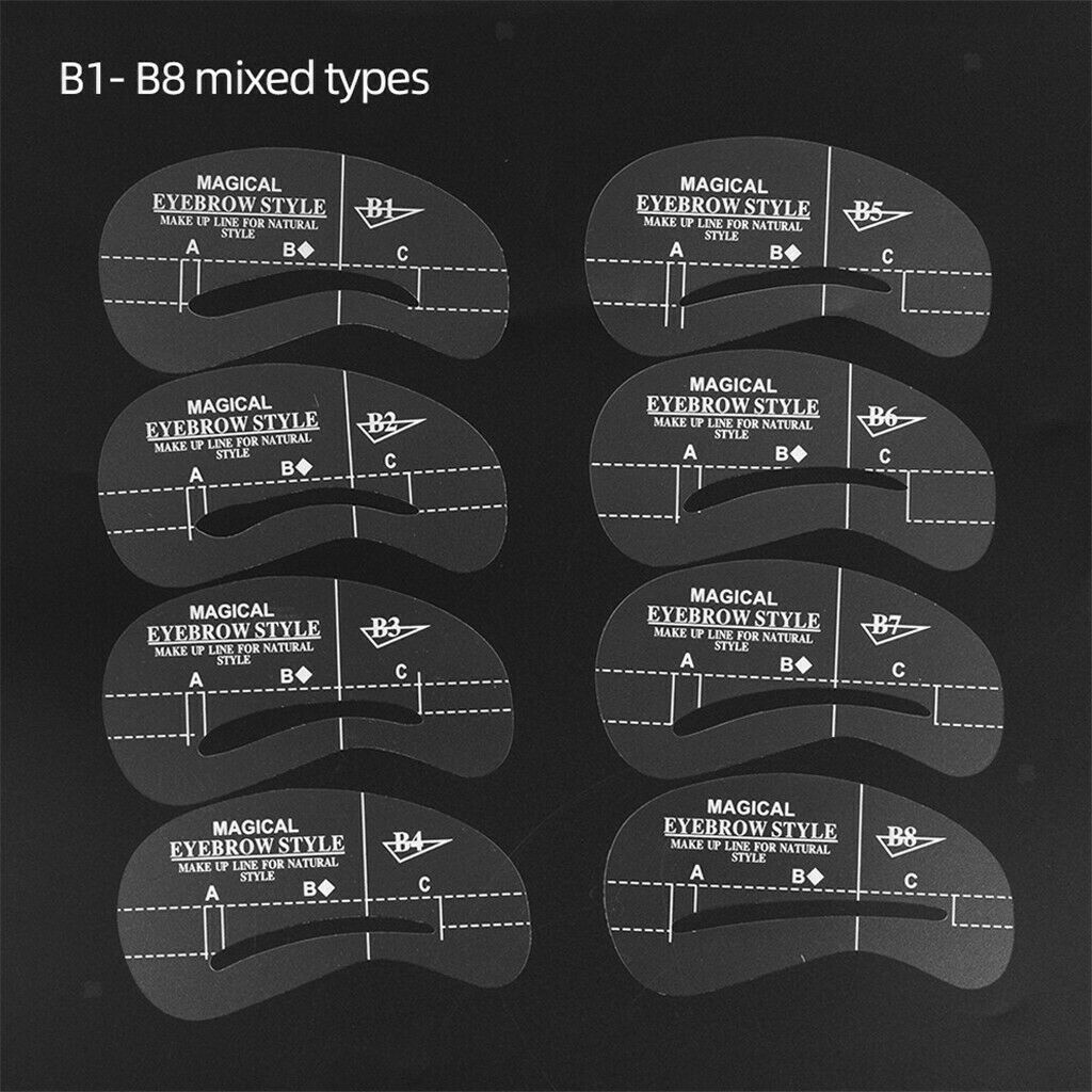 24pcs Eyebrow Shaper Stencils Brow Drawing Templates Guide DIY Beauty Tools